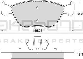 Akebono AN-4035WK - Brake Pad Set, disc brake autospares.lv