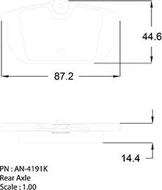 Akebono AN-4191KE - Brake Pad Set, disc brake autospares.lv