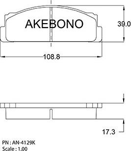 Akebono AN-4129KE - Brake Pad Set, disc brake autospares.lv