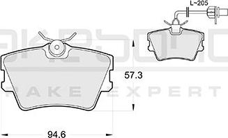 Akebono AN-4256WKE - Brake Pad Set, disc brake autospares.lv