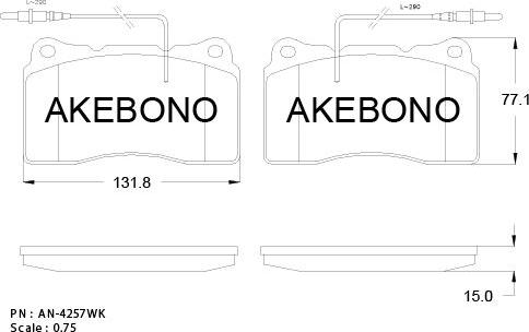 Akebono AN-4257WKE - Brake Pad Set, disc brake autospares.lv