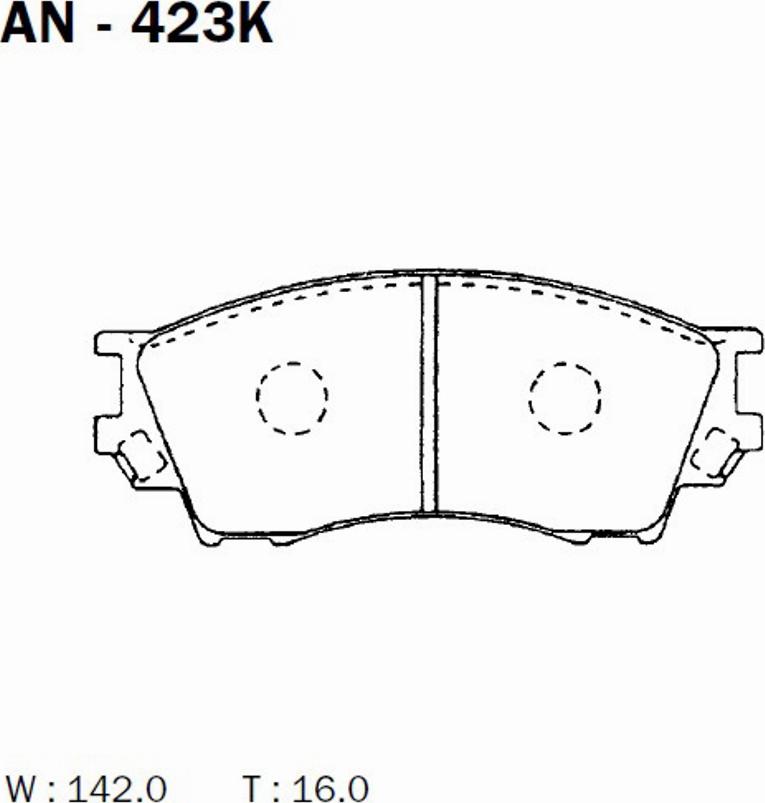 Akebono AN-423K - Brake Pad Set, disc brake autospares.lv