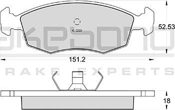 Akebono AN-4222WKE - Brake Pad Set, disc brake autospares.lv