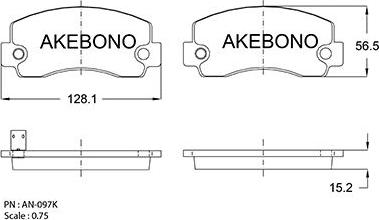 Akebono AN-097KE - Brake Pad Set, disc brake autospares.lv