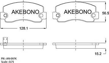 Akebono AN-097K - Brake Pad Set, disc brake autospares.lv