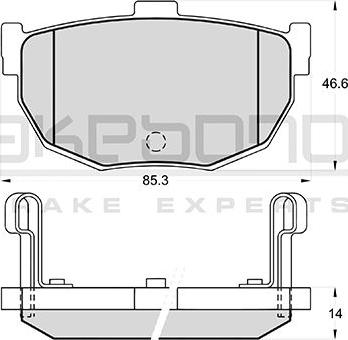 Akebono AN-141WK - Brake Pad Set, disc brake autospares.lv