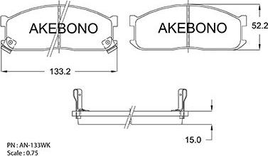 Akebono AN-133WKE - Brake Pad Set, disc brake autospares.lv