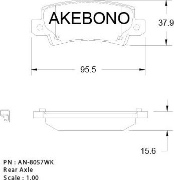 Akebono AN-8057WKE - Brake Pad Set, disc brake autospares.lv