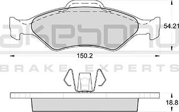 Akebono AN-8087K - Brake Pad Set, disc brake autospares.lv