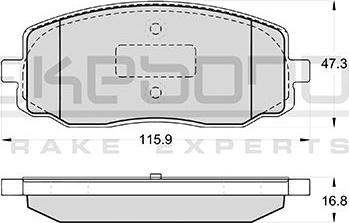 Akebono AN-8142WK - Brake Pad Set, disc brake autospares.lv