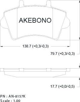 Akebono AN-8157KE - Brake Pad Set, disc brake autospares.lv