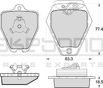 Akebono AN-3993WK - Brake Pad Set, disc brake autospares.lv