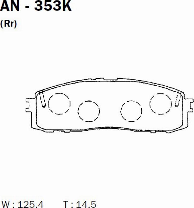 Akebono AN-353K - Brake Pad Set, disc brake autospares.lv