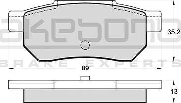 Akebono AN-207K - Brake Pad Set, disc brake autospares.lv