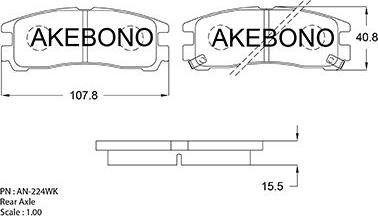 Akebono AN-224WKE - Brake Pad Set, disc brake autospares.lv