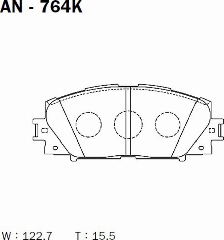 Akebono AN764K - Brake Pad Set, disc brake autospares.lv