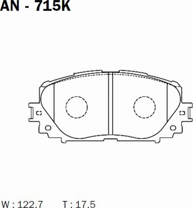 Akebono AN-715K - Brake Pad Set, disc brake autospares.lv