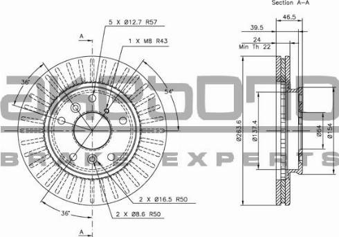 Akebono BN-0999 - Brake Disc autospares.lv