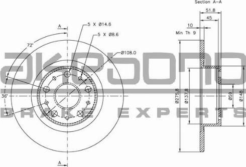 Akebono BN-0994 - Brake Disc autospares.lv