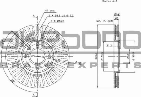 Akebono BN-0995 - Brake Disc autospares.lv