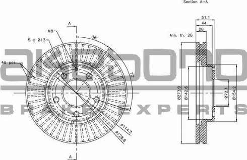 Akebono BN-0996 - Brake Disc autospares.lv