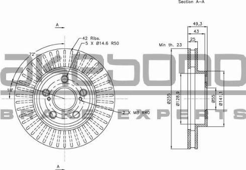 Akebono BN-0992 - Brake Disc autospares.lv