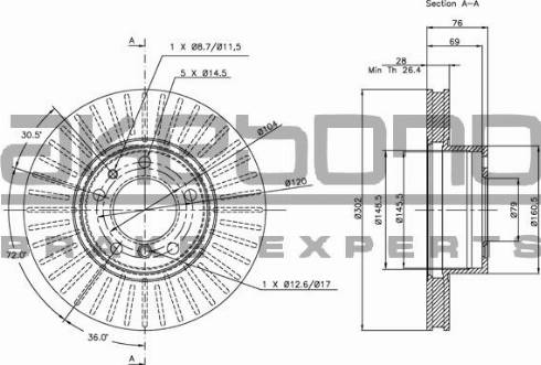 Akebono BN-0946 - Brake Disc autospares.lv