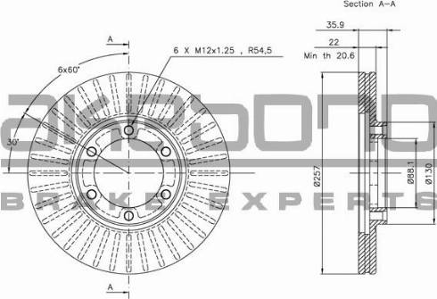 Akebono BN-0943 - Brake Disc autospares.lv