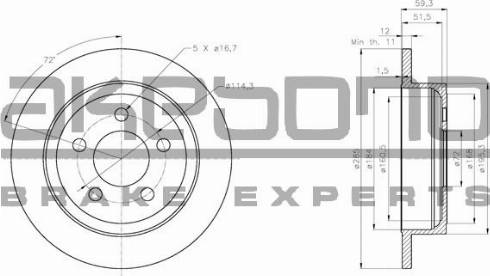 Akebono BN-0954 - Brake Disc autospares.lv