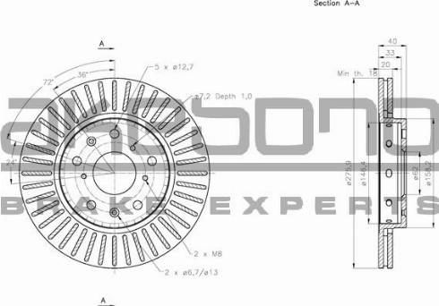 Akebono BN-0956E - Brake Disc autospares.lv