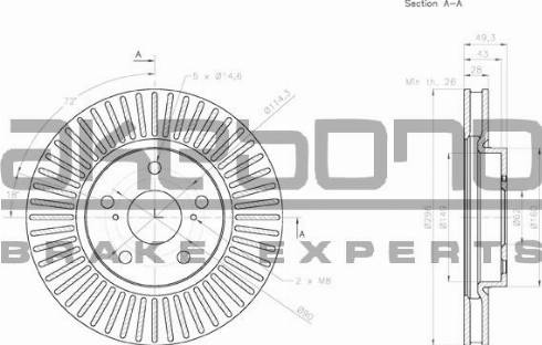 Akebono BN-0951 - Brake Disc autospares.lv