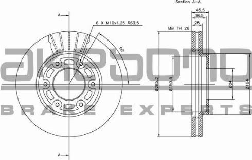 Akebono BN-0960 - Brake Disc autospares.lv