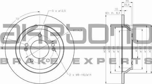 Akebono BN-0916 - Brake Disc autospares.lv