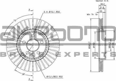 Akebono BN-0910E - Brake Disc autospares.lv