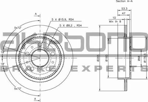 Akebono BN-0917E - Brake Disc autospares.lv