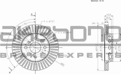 Akebono BN-0984 - Brake Disc autospares.lv