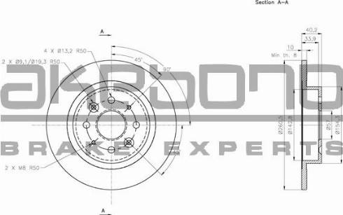 Akebono BN-0980 - Brake Disc autospares.lv