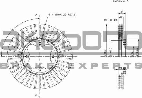 Akebono BN-0983E - Brake Disc autospares.lv