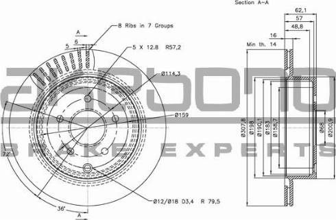 Akebono BN-0987 - Brake Disc autospares.lv