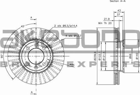 Akebono BN-0939 - Brake Disc autospares.lv