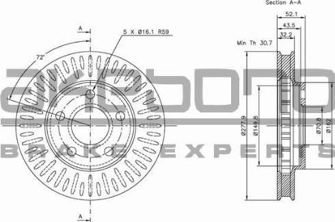 Akebono BN-0933 - Brake Disc autospares.lv