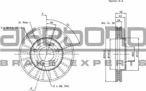 Akebono BN-0937 - Brake Disc autospares.lv