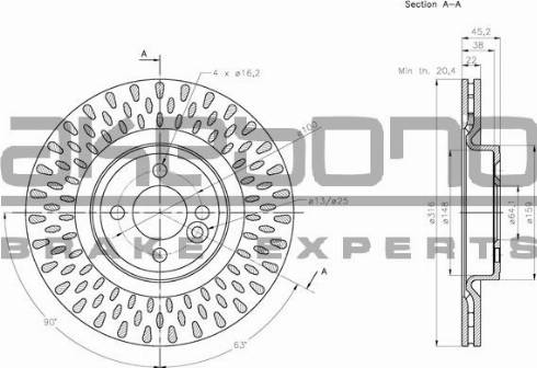 Akebono BN-0924 - Brake Disc autospares.lv