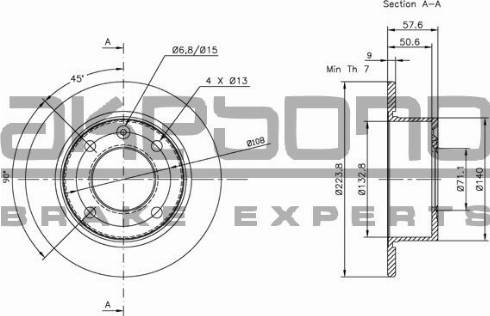 Akebono BN-0925 - Brake Disc autospares.lv