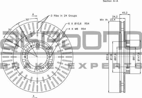 Akebono BN-0928 - Brake Disc autospares.lv