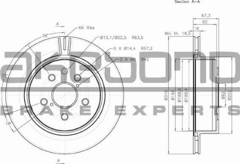 Akebono BN-0923E - Brake Disc autospares.lv