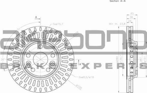 Akebono BN-0979 - Brake Disc autospares.lv