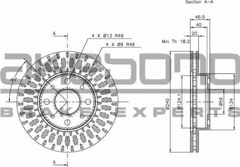 Akebono BN-0978 - Brake Disc autospares.lv