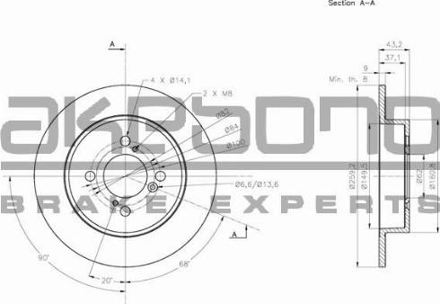 Akebono BN-0494 - Brake Disc autospares.lv