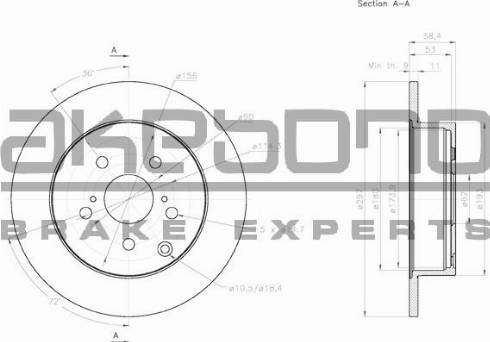 Akebono BN-0496 - Brake Disc autospares.lv